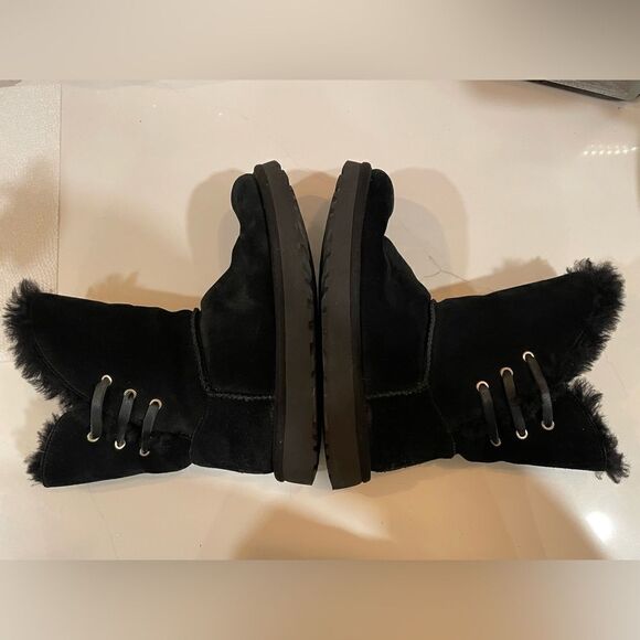 UGG BOOTS #1018629 Constantine Black - Leather Trim Shearling Lining Women's 7 - Picture 4 of 6